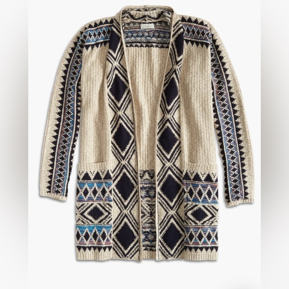 LUCKY BRAND Tribal  PRINTED CARDIGAN SIZE XS